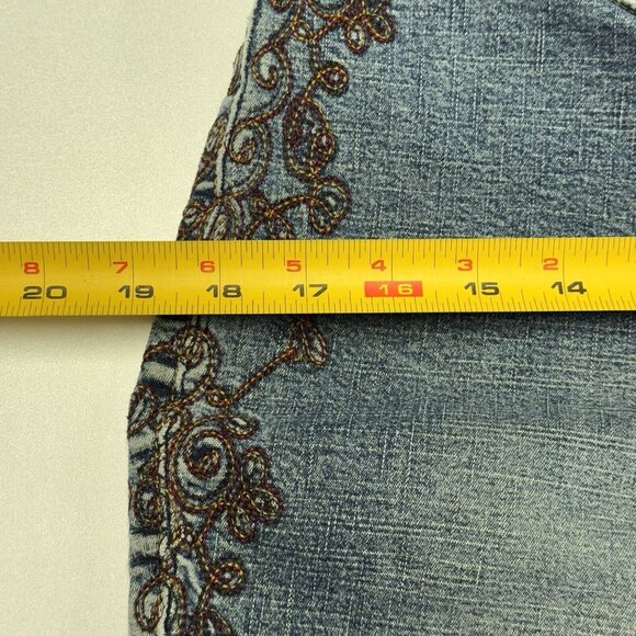 Z. Cavaricci Blue Jeans with Brown Embroidery - Picture 12 of 16